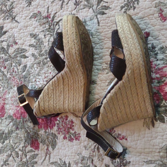 Jimmy Choo brown ankle strap wedges. Made in Italy. Size 40. - Picture 1 of 16